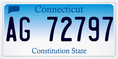 CT license plate AG72797