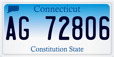 CT license plate AG72806
