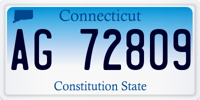 CT license plate AG72809