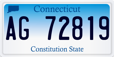 CT license plate AG72819