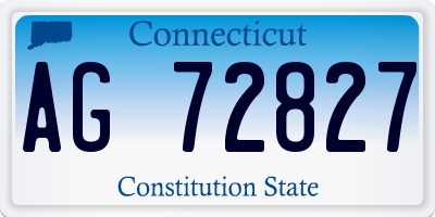 CT license plate AG72827