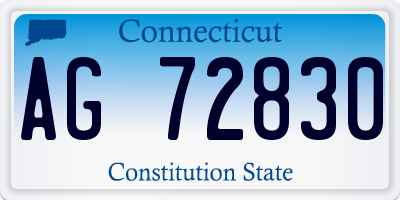 CT license plate AG72830