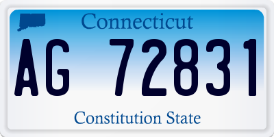 CT license plate AG72831