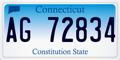 CT license plate AG72834