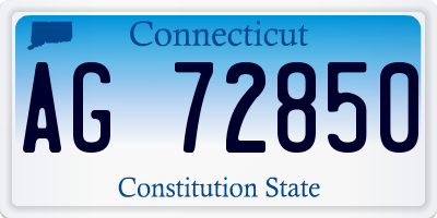 CT license plate AG72850