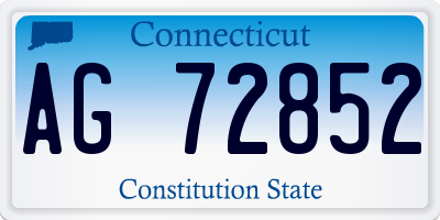 CT license plate AG72852
