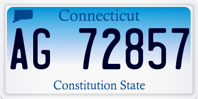 CT license plate AG72857