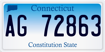 CT license plate AG72863