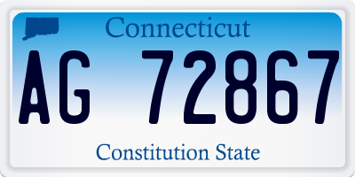 CT license plate AG72867