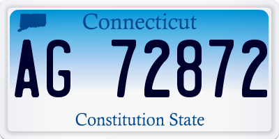 CT license plate AG72872