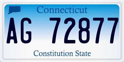 CT license plate AG72877