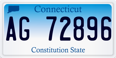 CT license plate AG72896