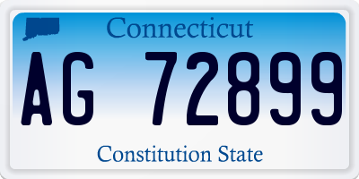 CT license plate AG72899