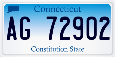 CT license plate AG72902