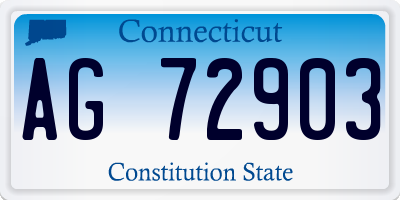 CT license plate AG72903