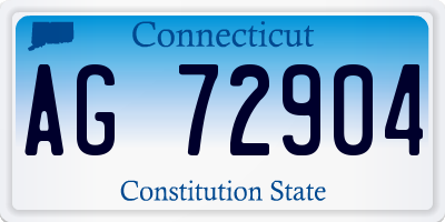 CT license plate AG72904