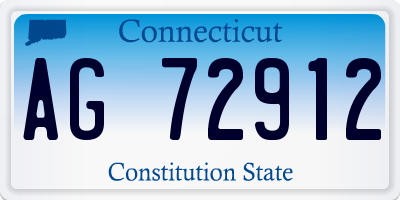 CT license plate AG72912