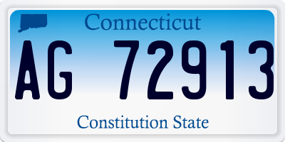 CT license plate AG72913