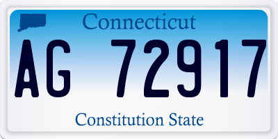 CT license plate AG72917