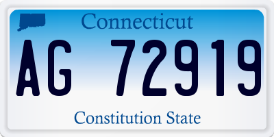 CT license plate AG72919