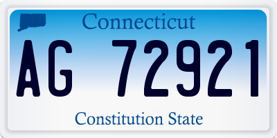 CT license plate AG72921