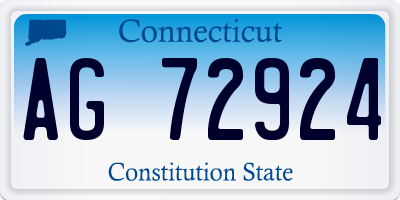 CT license plate AG72924