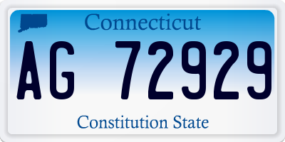 CT license plate AG72929