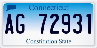 CT license plate AG72931