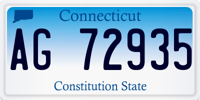 CT license plate AG72935