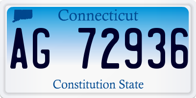 CT license plate AG72936