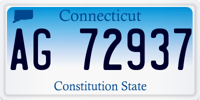 CT license plate AG72937
