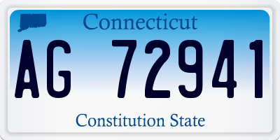 CT license plate AG72941