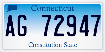 CT license plate AG72947