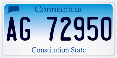 CT license plate AG72950
