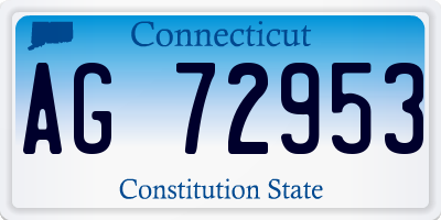 CT license plate AG72953