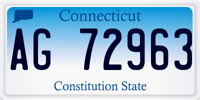 CT license plate AG72963