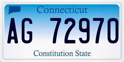 CT license plate AG72970