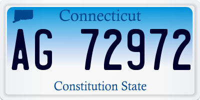 CT license plate AG72972