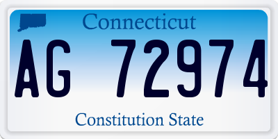 CT license plate AG72974