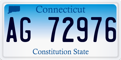 CT license plate AG72976