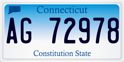 CT license plate AG72978
