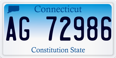 CT license plate AG72986