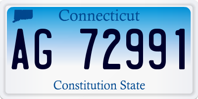 CT license plate AG72991