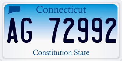 CT license plate AG72992