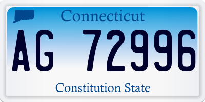 CT license plate AG72996
