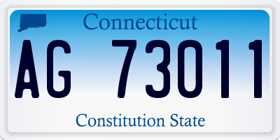 CT license plate AG73011