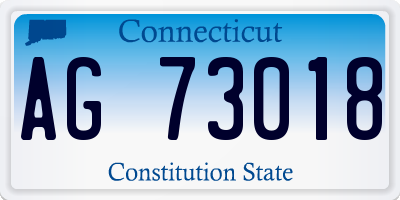 CT license plate AG73018