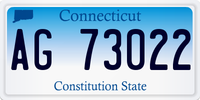 CT license plate AG73022