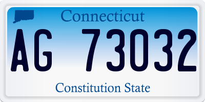 CT license plate AG73032
