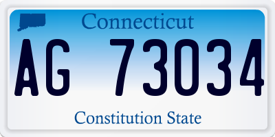 CT license plate AG73034